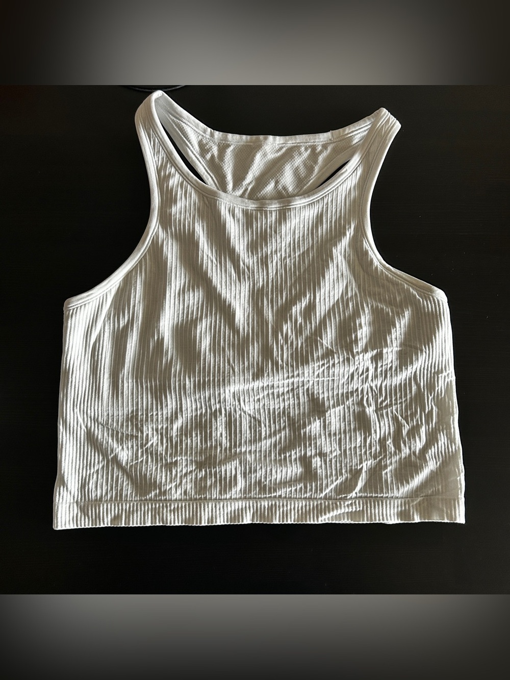Lululemon Ebb to Street Cropped Racerback Tank — white (size 12)